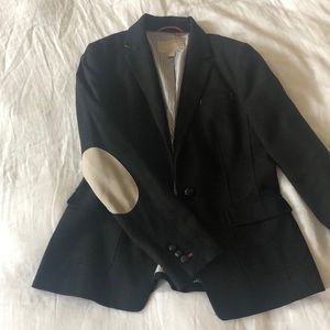 Banana Republic black elbow patch blazer
